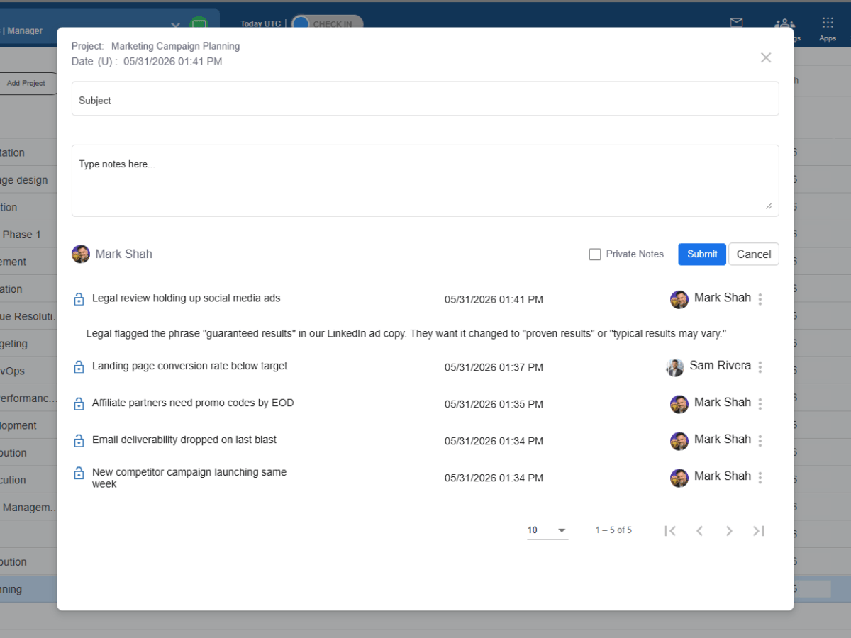 project notes