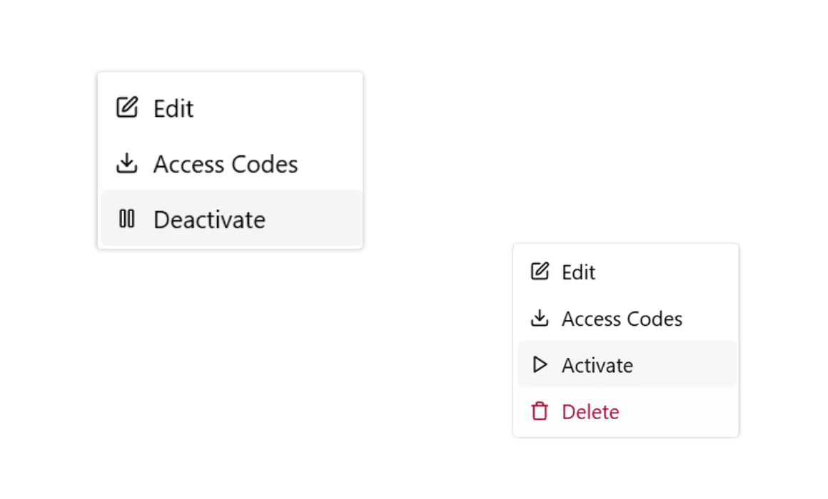 activate or deactivate a kiosk
