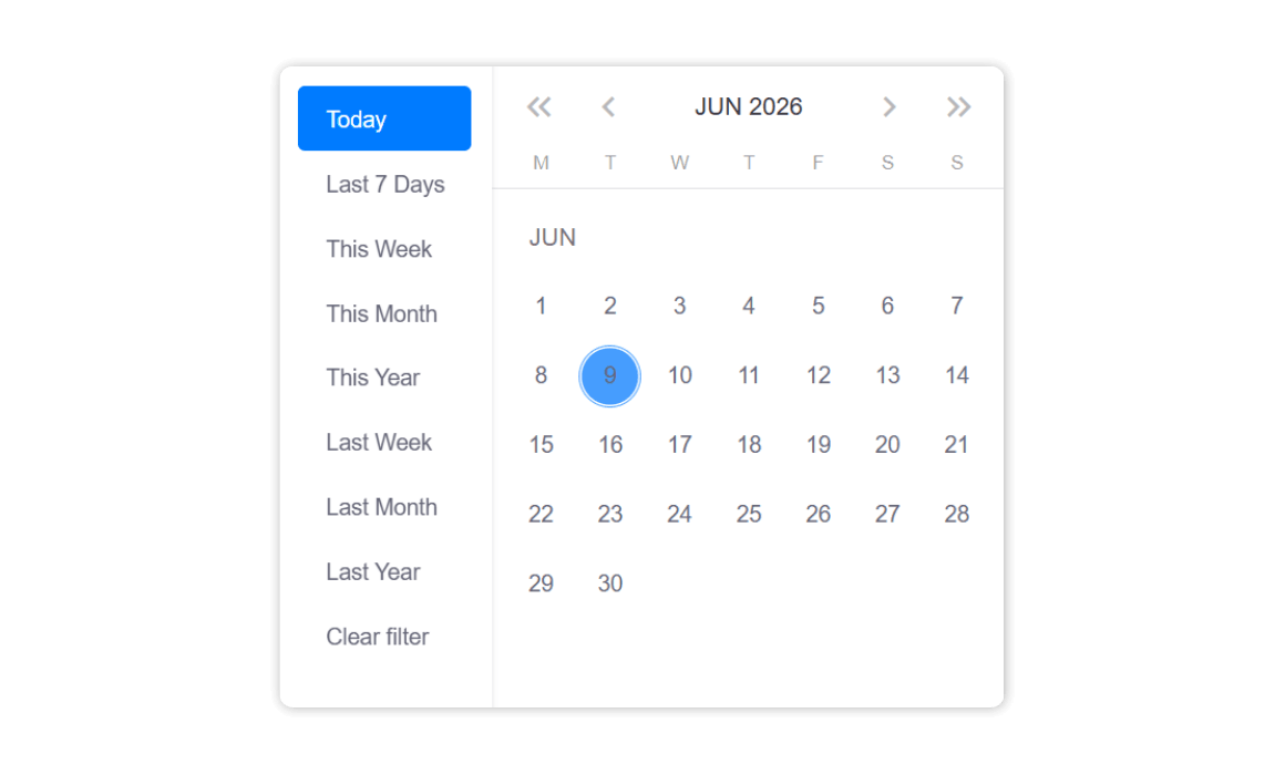 filter timesheet by date range filter
