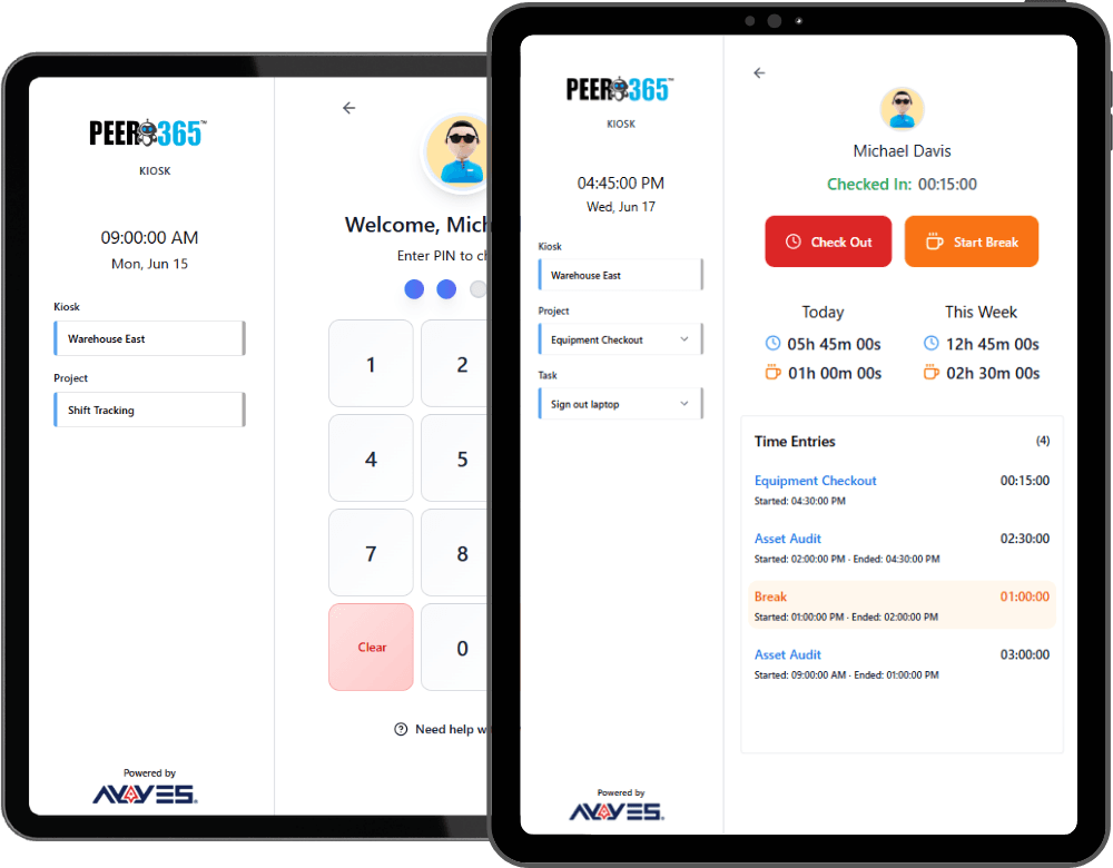 AYYES time clock kiosk