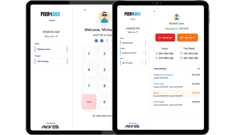 AYYES time clock kiosk