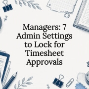 Decorative title card illustration for timesheet approvals