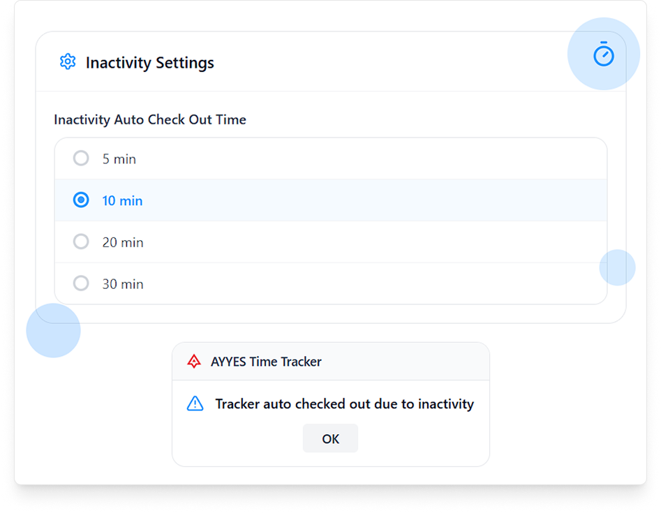Idle time detection configuration