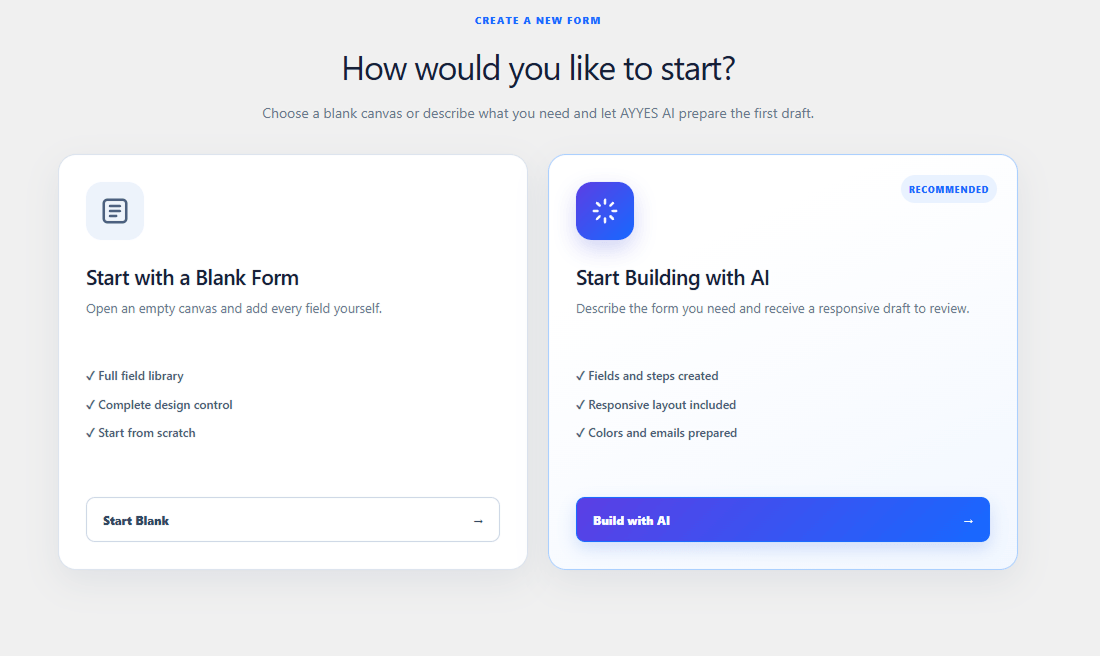 Add form page in AYYES forms plugin