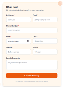 AYYES AI Forms - booking form template