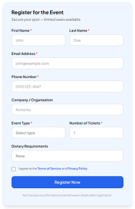 AYYES AI Forms - registration form template