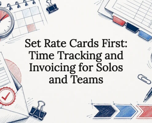 Time tracking and invoicing title card