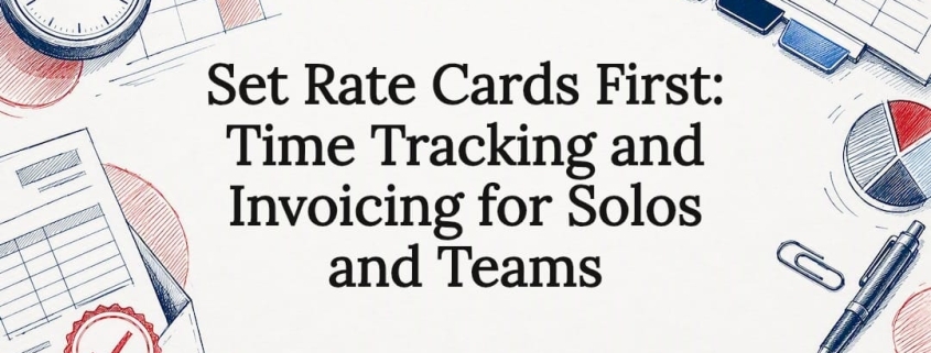 Time tracking and invoicing title card
