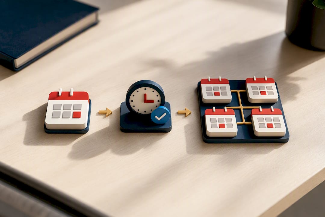 Illustration of a staged time system rollout