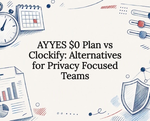 Decorative privacy-focused time tracking title card