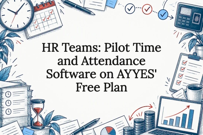 Decorative time attendance software title card