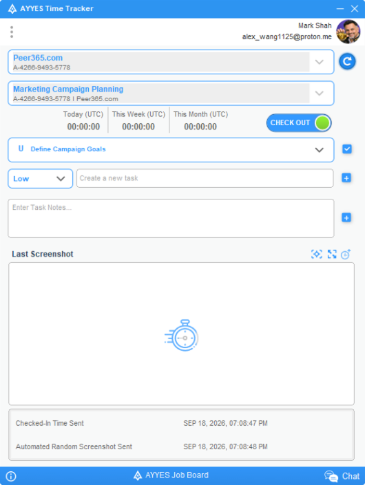 Project & task tracking started