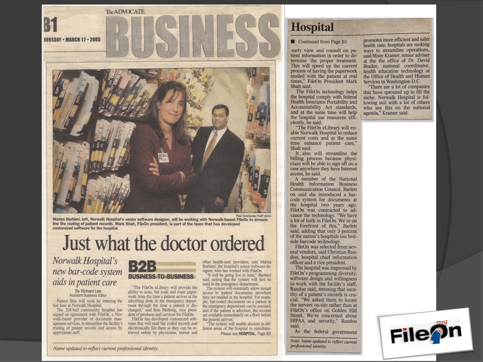 Mark Shah Founder & CEO AYYES - The Advocate Business News - FileOn Automation of Medical Records in Emergency Rooms for Norwalk Hospital