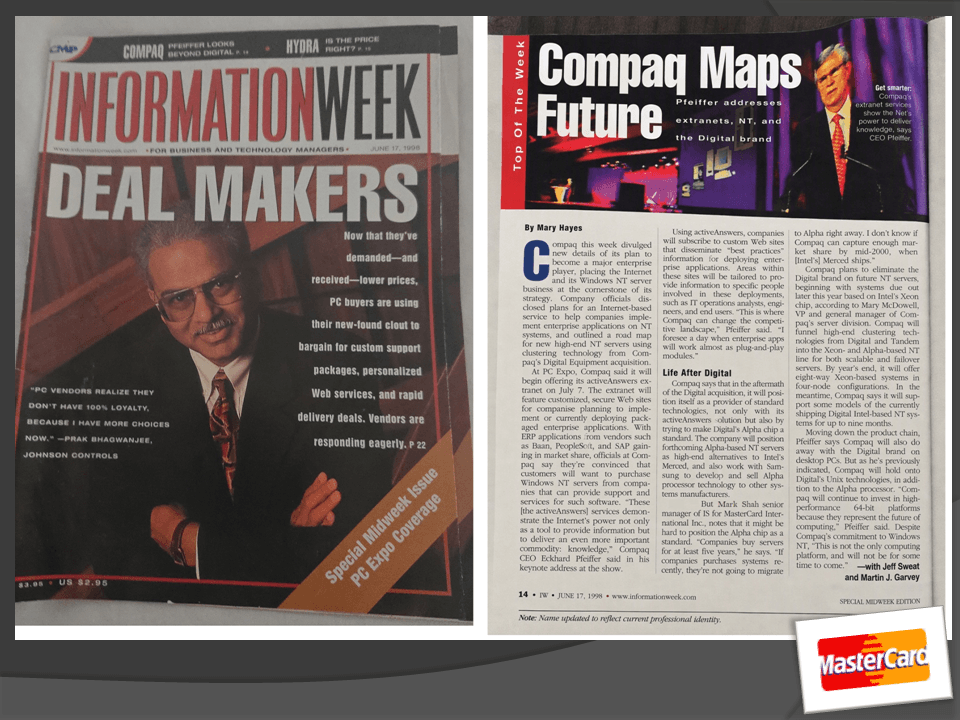 Mark Shah Founder & CEO AYYES AI mention in InformationWeek while working for MasterCard International as a Director of Technology in charge of $330 Quarterly Member Reporting Revenue Systems